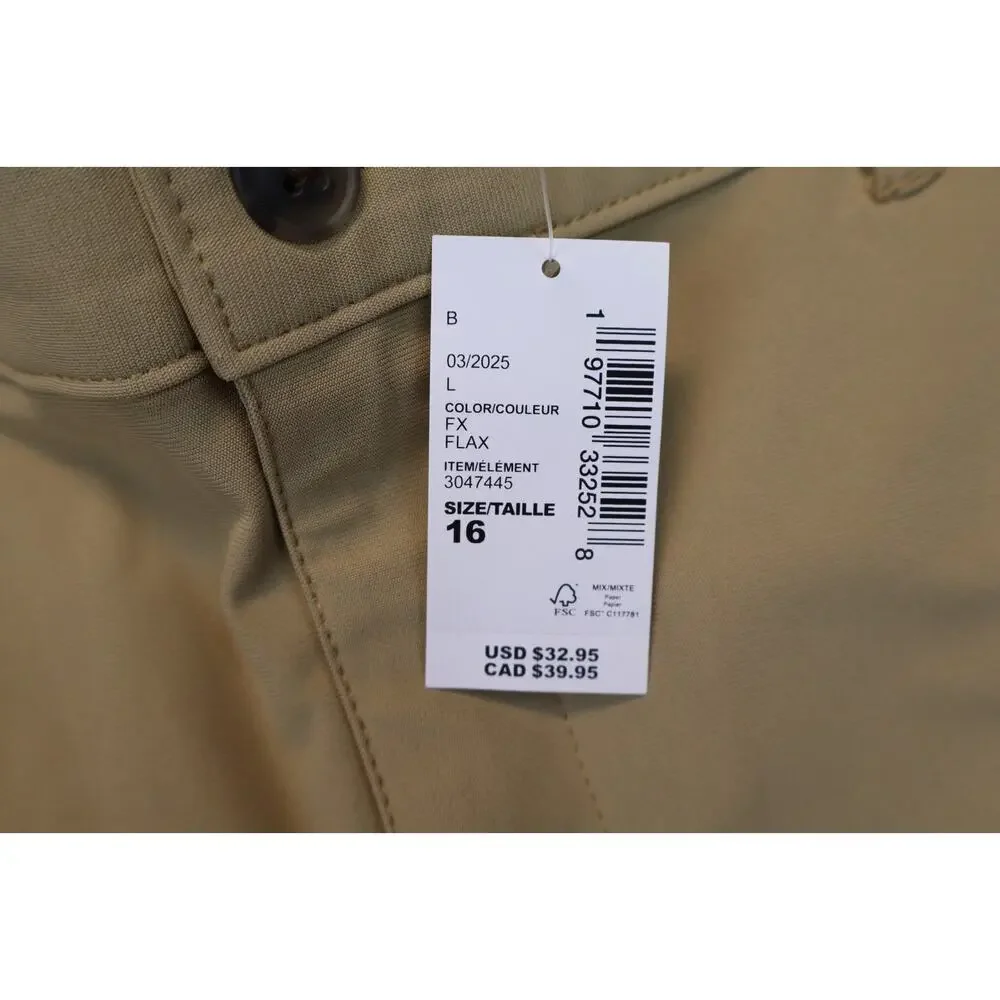 NEW The Children's Place Boy Flax Tan Uniform Quick Dry Skinny Chino Pants 16